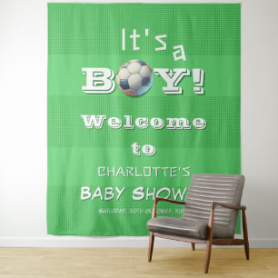 Tenture C'est un garçon ! Sport Football Baby Shower Toile