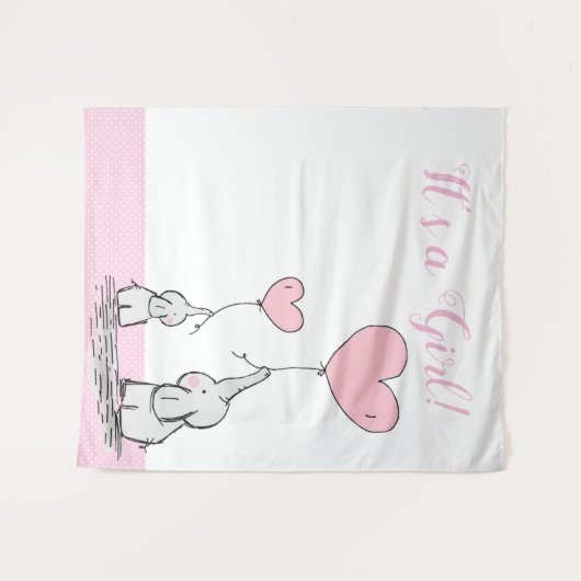 Tenture C'est une fille mignonne maman bébé éléphant avec