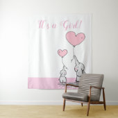 Tenture C'est une fille mignonne maman bébé éléphant avec (En situation)