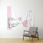 Tenture C'est une fille mignonne maman bébé éléphant avec (En situation (horizontale))