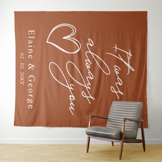 Tenture C'Était Toujours Vous Mariage Photo Prop Arrière-P (En situation (horizontale))