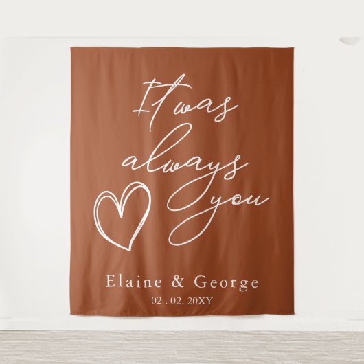 Tenture C'Était Toujours Vous Mariage Photo Prop Arrière-P (Devant)