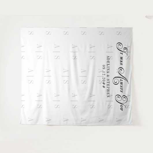 Tenture C'Était Toujours Vous Script Citation Mariage Arri (Devant (Horizontal))