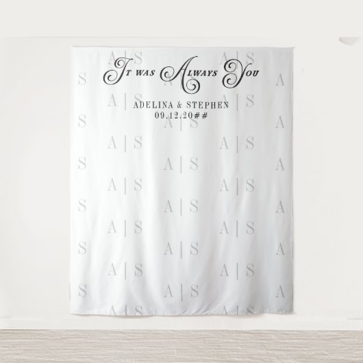 Tenture C'Était Toujours Vous Script Citation Mariage Arri (Devant)