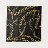 Tenture Chaîne dorée transparente, motif élégante. (Devant (Horizontal))