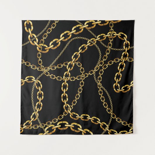 Tenture Chaîne dorée transparente, motif élégante. (Devant (Horizontal))