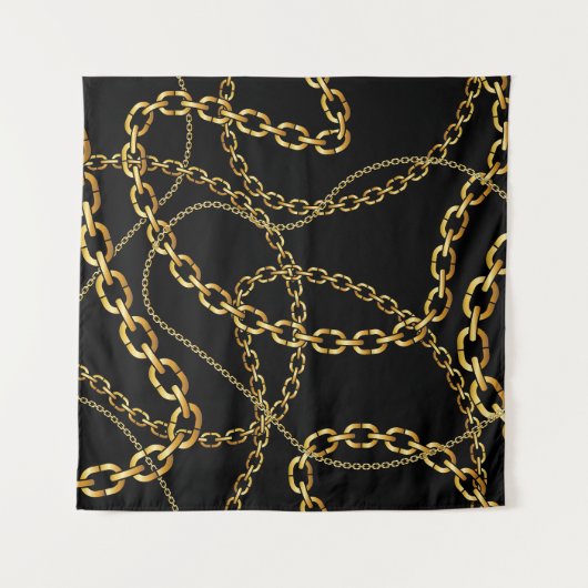 Tenture Chaîne dorée transparente, motif élégante. (Devant)