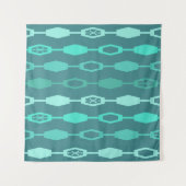 Tenture Chaînes modernes du milieu du siècle Turquoise (Devant (Horizontal))