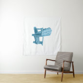 Tenture Chaise Muskoka Aquarelle bleu (En situation (horizontale))