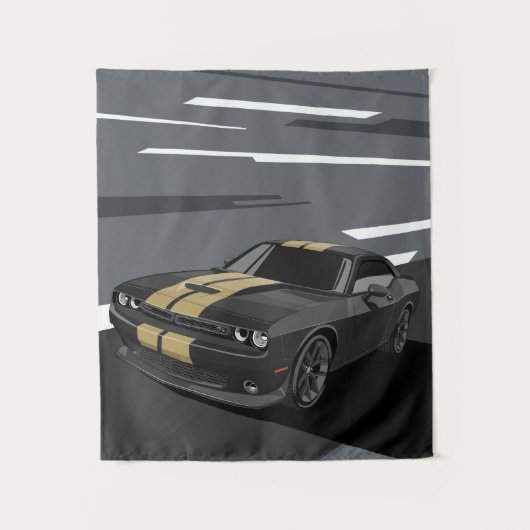 Tenture Challenger noir (Devant)