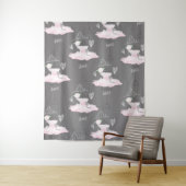 Tenture Chambre de ballerine Rose & Grey Couture (En situation)