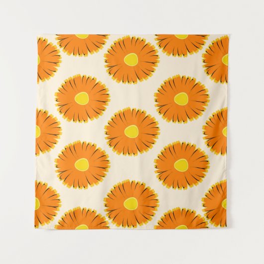 Tenture Chamomilles : Modèle Floral Vintage. (Devant)
