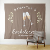 Tenture Champagne Bachelorette Party Contexte Boho Floral (En situation (horizontale))