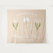 Tenture Champagne Bachelorette Party Miss à Mme Tulip (Devant (Horizontal))