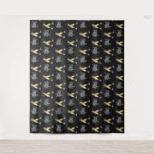 Tenture Champagne Gold Black Verre Confetti Moderne (Devant)