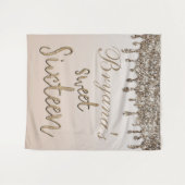 Tenture Champagne Gold Parties scintillant Drip Glam Sweet (Devant (Horizontal))