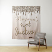 Tenture Champagne Gold Parties scintillant Drip Glam Sweet (En situation)