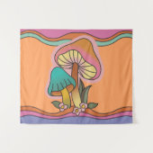 Tenture Champignon Psychedelique Groovy Rétro Hippie 60s (Devant (Horizontal))