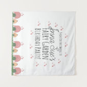 Tenture Champignons de jardin de fées coccinelles papillon (Devant (Horizontal))