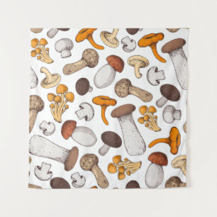 Tenture Champignons dessinés à la main : arrière - plan al