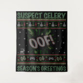 Tenture Chandail de Noël moche Suspect Celery™ (Devant)