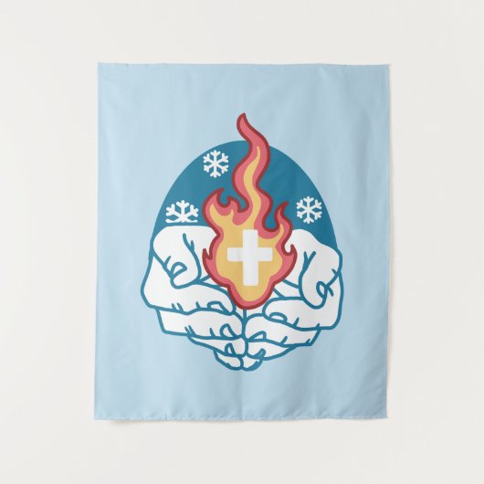 Tenture Changement du froid, Feu de foi - Chrétien motivat (Devant)