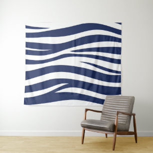 Tenture Chanson de la marine bleu marine vagues fluides
