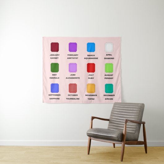 Tenture Chaos Emerald Birthstone Chart rose (En situation (horizontale))