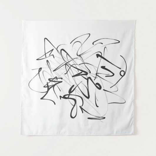 Tenture Chaos en encre - Expressive Line Abstraction (Devant (Horizontal))