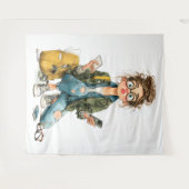 Tenture Chaos Whimsical Tech-Overload Girl (Devant (Horizontal))