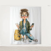 Tenture Chaos Whimsical Tech-Overload Girl (Devant)