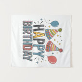 Tenture Chapeaux de fête d'anniversaire joyeux (Devant (Horizontal))