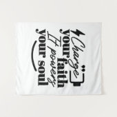 Tenture Charge Your Faith – Christian Inspirational Quote  (Devant (Horizontal))