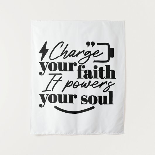 Tenture Charge Your Faith – Christian Inspirational Quote  (Devant)
