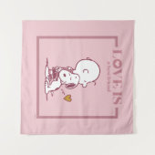 Tenture Charlie Brown & Snoopy - L'amour est un meilleur a (Devant (Horizontal))