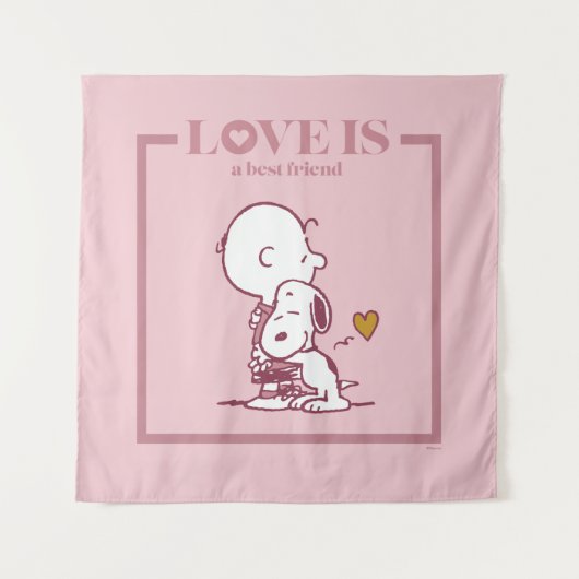 Tenture Charlie Brown & Snoopy - L'amour est un meilleur a (Devant)