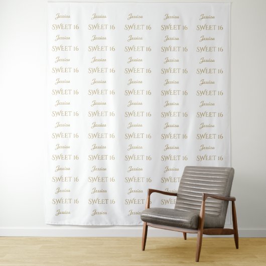Tenture Charm Bush Flowers Sweet 16 Step & Repeat Backdrop (En situation)