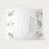 Tenture Charm Pink Blush Floral Rose Gold SWEET 16 Accesso (Devant (Horizontal))