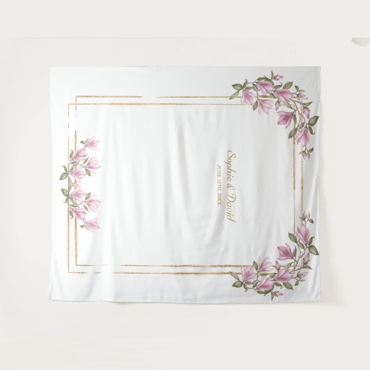 Tenture Charmant Magnolia Bloom Photobooth Mariage (Devant (Horizontal))