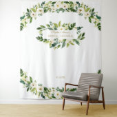 Tenture Charmantes Fleurs Blanches Accessoire de Photoboot (En situation)