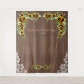 Tenture Charme Sunflowers Mariage Bois dentelle Photo Boot (Devant)