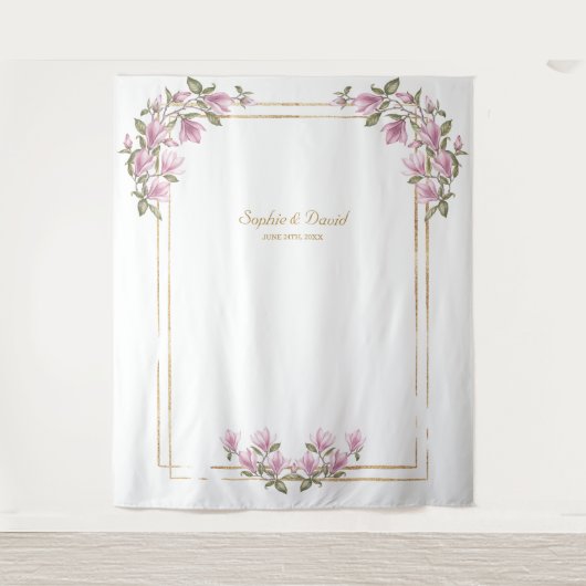 Tenture Charming Magnolia Bloom Photo Booth Mariage (Devant)