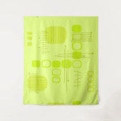 Tenture Chartreuse Abstraite en tissu d'écorce atomique (Devant)