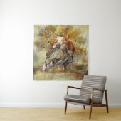 Tenture Chasse à la bécasse avec Bretagne Spaniel (En situation)