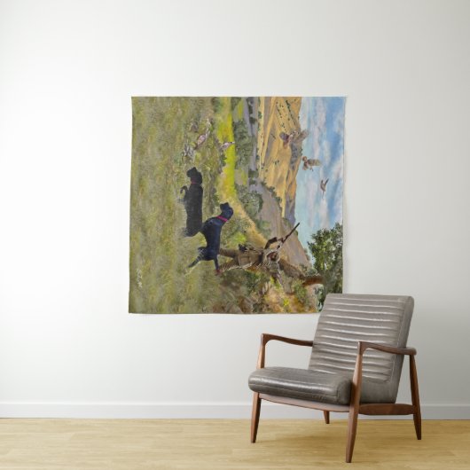 Tenture Chasse à la perdrix de Chukar (En situation (horizontale))