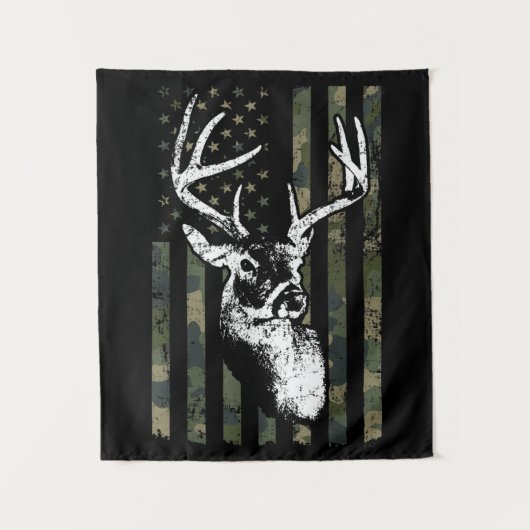 Tenture Chasse au cerf buck à queue blanche USA Camouflage (Devant)