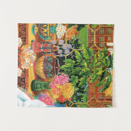 Tenture Chat Botaniste De Louis Wain (Devant (Horizontal))