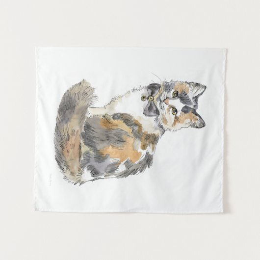 Tenture Chat Calico Fancy (Devant (Horizontal))