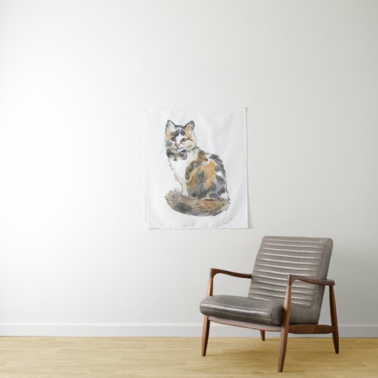 Tenture Chat Calico Fancy (En situation)