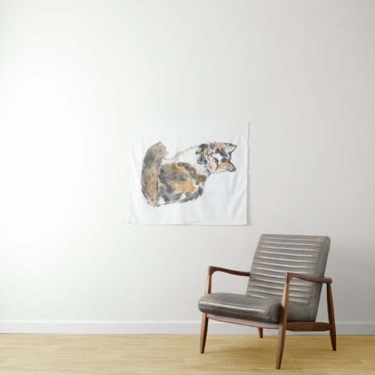 Tenture Chat Calico Fancy (En situation (horizontale))